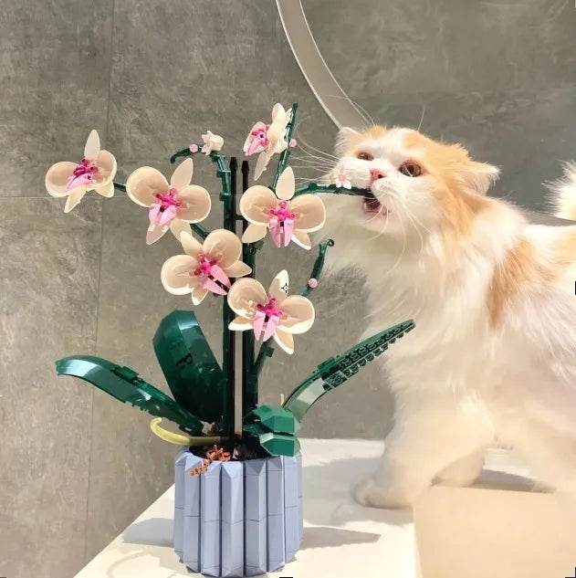 Aoger 10311 Orchid Bouquet Building Blocks Set for Creative Decor - ToylandEU