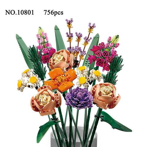 Aoger 10311 Orchid Bouquet Building Blocks Set for Creative Decor - ToylandEU