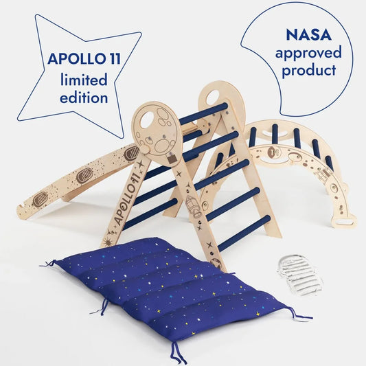 Apollo 4in1 Climbing Set:  Pikler Triangle, Arch, Slide Board, and Cushion for Little Toddlers Astronauts (1–3 Years) - ToylandEU