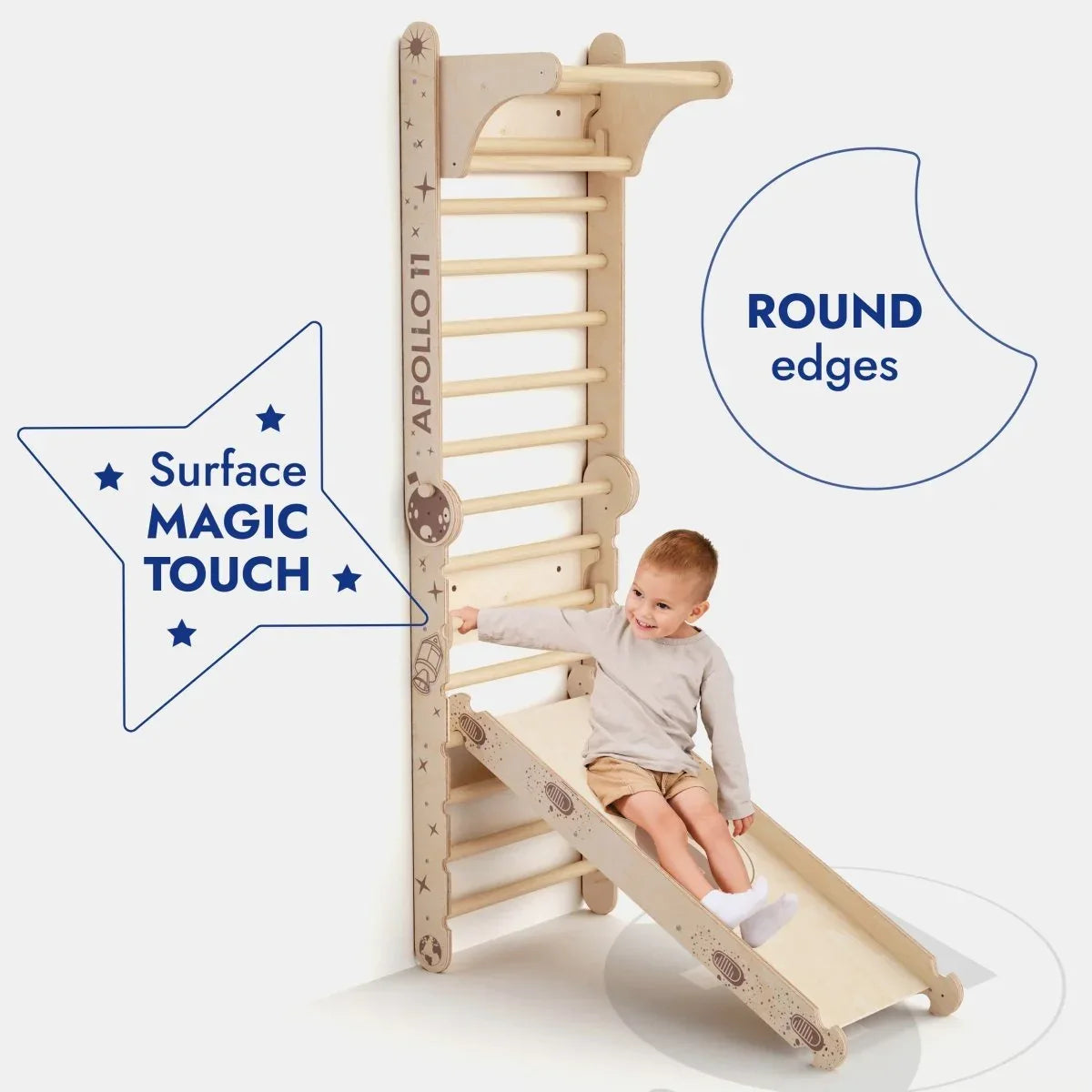 Apollo Swedish Wall / Climbing ladder for Little Austronauts + Moon swing Set + Slide Board - ToylandEU