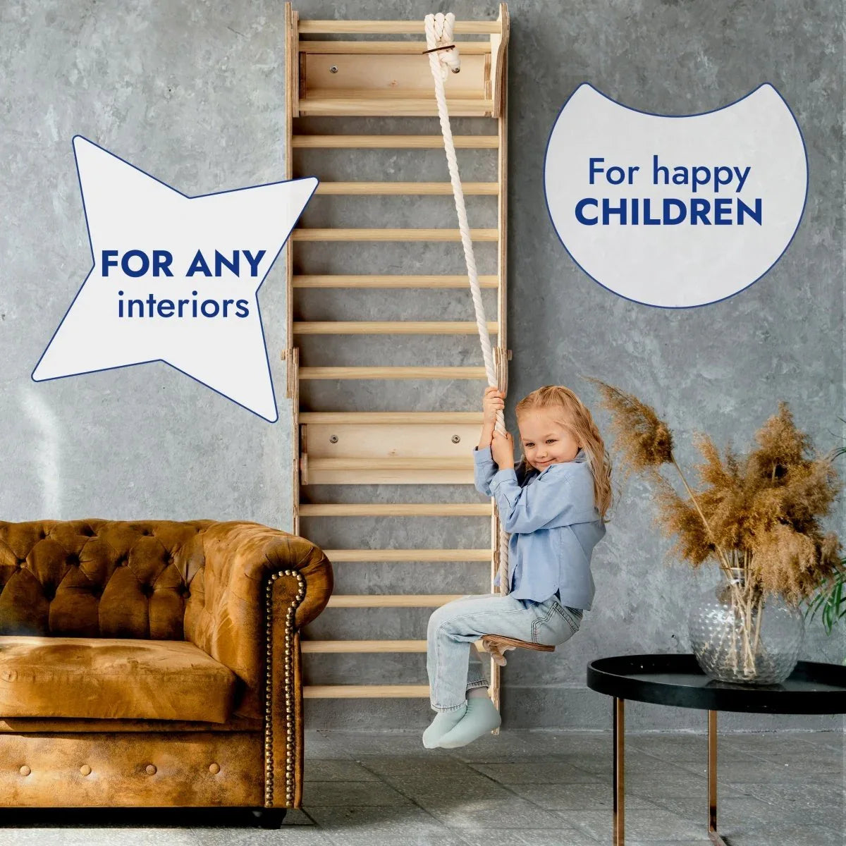 Apollo Swedish Wall / Climbing ladder for Little Austronauts + Moon swing Set + Slide Board - ToylandEU