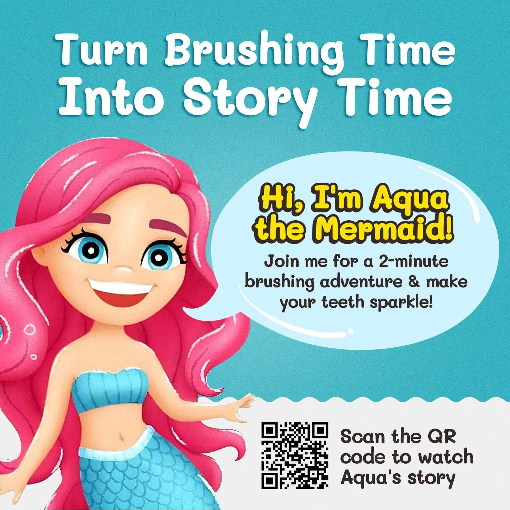 Aqua the Mermaid Toothbrush for Kids With Toy Fun - ToylandEU