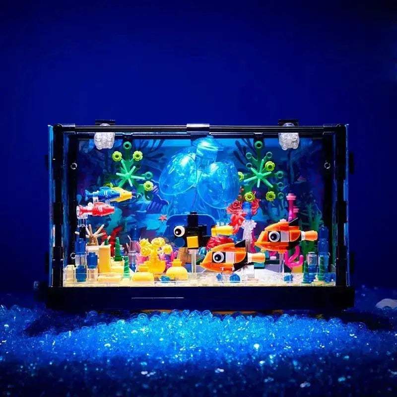 Aquarium Building Blocks Sea Life Set With Light And Seafloor - ToylandEU