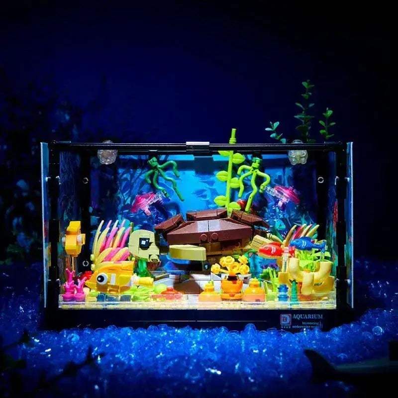 Aquarium Building Blocks Sea Life Set With Light And Seafloor - ToylandEU