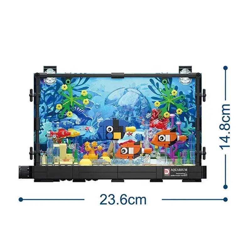 Aquarium Building Blocks Sea Life Set With Light And Seafloor - ToylandEU