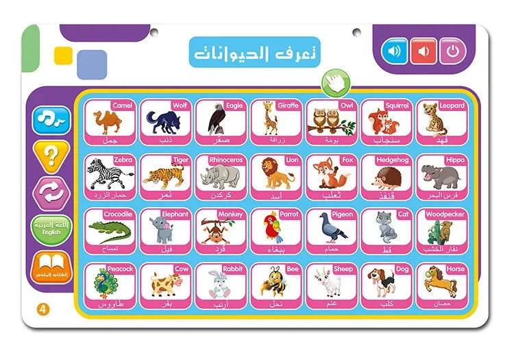 Arabic English Alphabet Tablet for Kids Learn Vocabulary and Pronounce Muslim Educational Toys - ToylandEU