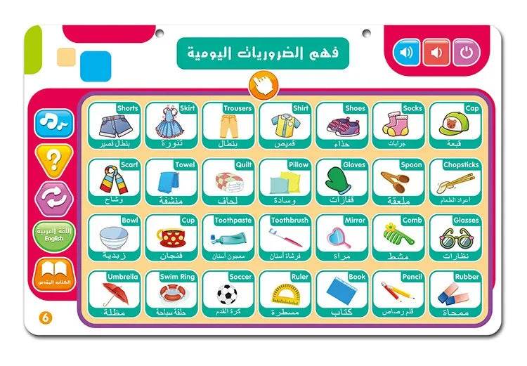 Arabic English Alphabet Tablet for Kids Learn Vocabulary and Pronounce Muslim Educational Toys - ToylandEU