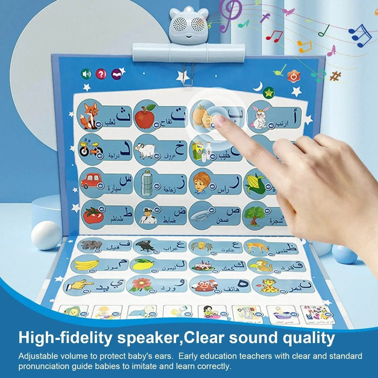 Arabic English Ebook Point Reading USB Charging Waterproof Paper Sound Hanging Book Children s Early Education Educational Toy - ToylandEU