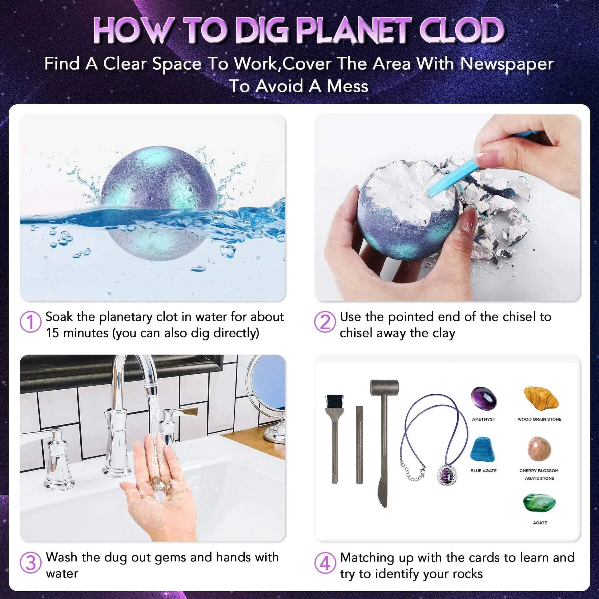 Archaeology Digging Toys For Kids Planet Gem Ore Discovery Kit - ToylandEU