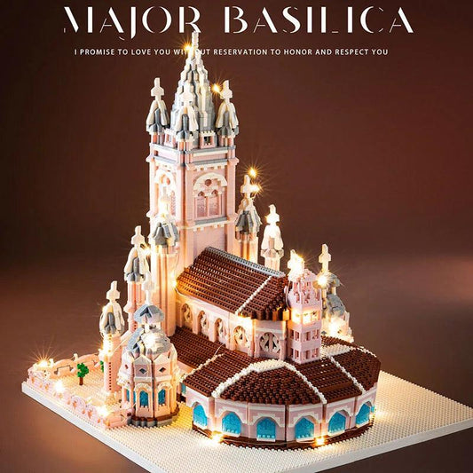 Architecture Building Block Set | 7000+ Pieces | 1:160 Scale | Pink Church