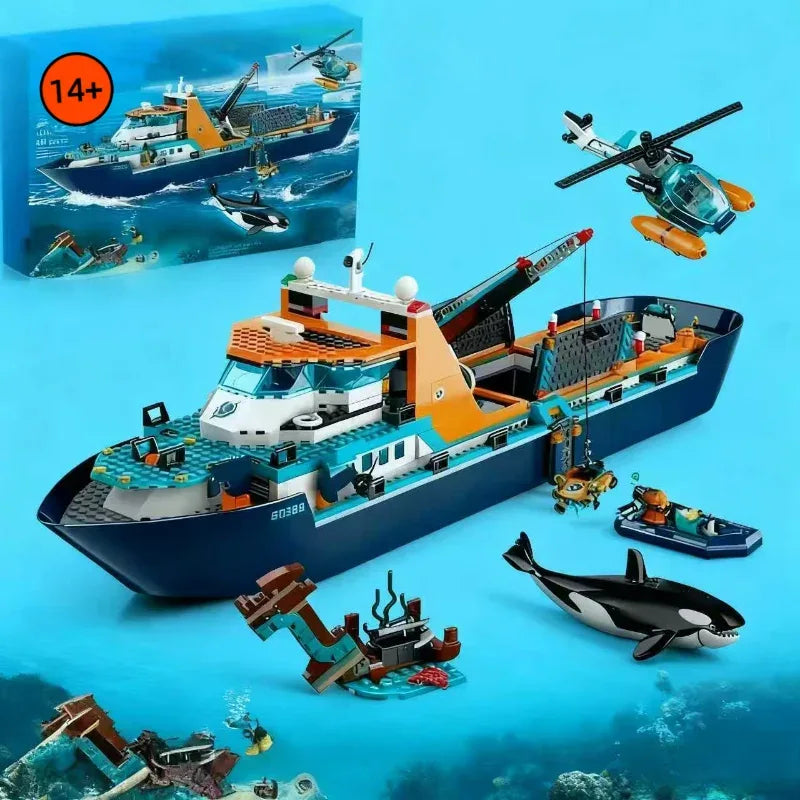 Disney Arctic Explorer Building Blocks Boat Set Floatable - ToylandEU