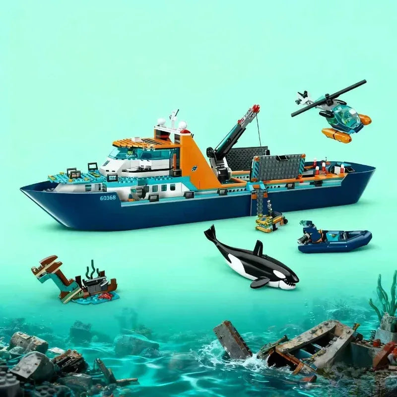 Disney Arctic Explorer Building Blocks Boat Set Floatable - ToylandEU