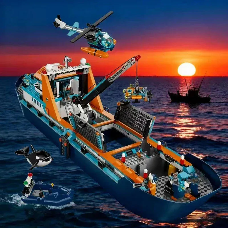 Disney Arctic Explorer Building Blocks Boat Set Floatable - ToylandEU