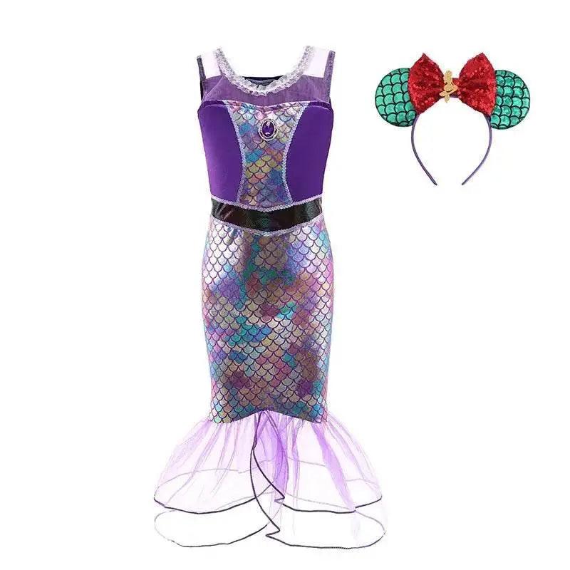  Ariel Mermaid Princess Costume Gown for Girls -  Cosplay Costume -  ToylandEU™