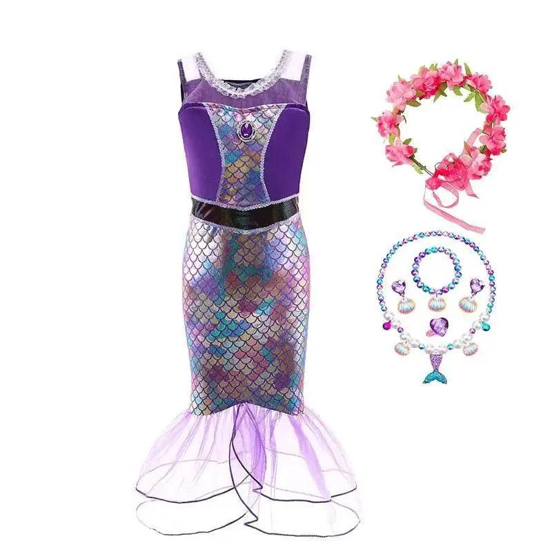  Ariel Mermaid Princess Costume Gown for Girls -  Cosplay Costume -  ToylandEU™
