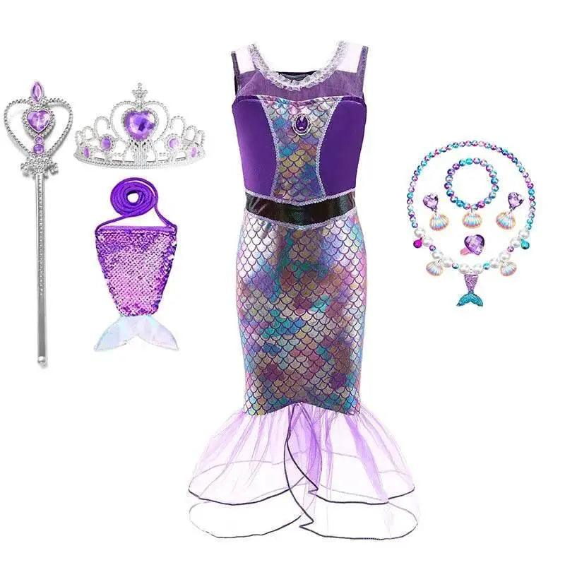  Ariel Mermaid Princess Costume Gown for Girls -  Cosplay Costume -  ToylandEU™