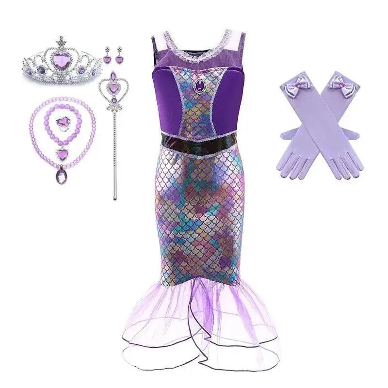  Ariel Mermaid Princess Costume Gown for Girls -  Cosplay Costume -  ToylandEU™