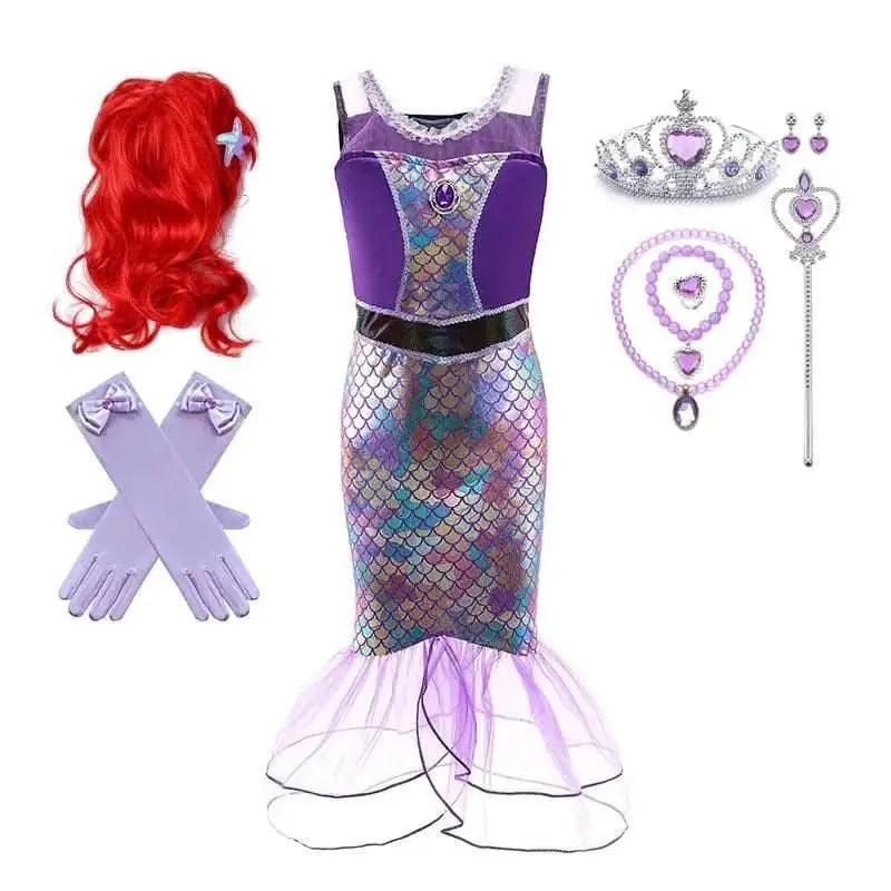  Ariel Mermaid Princess Costume Gown for Girls -  Cosplay Costume -  ToylandEU™