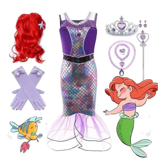 Ariel Mermaid Princess Costume Gown for Girls - Cosplay Costume - ToylandEU