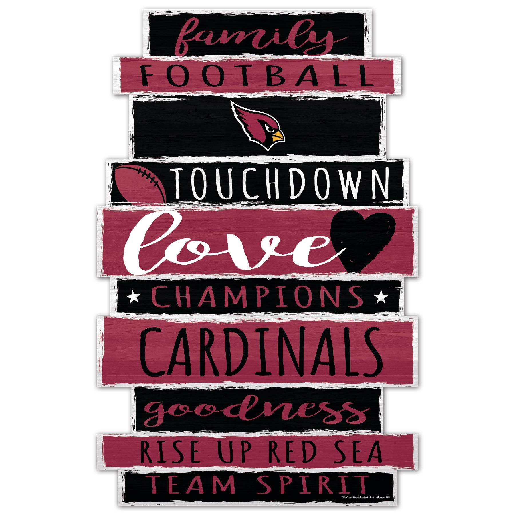 Arizona Cardinals 11x17 Wood Family Word Sign by Wincraft - ToylandEU