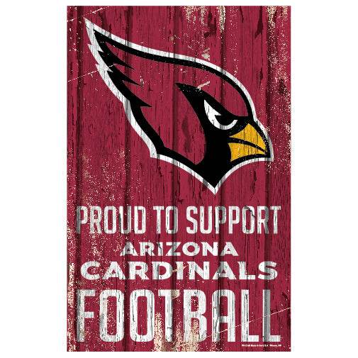 Arizona Cardinals 11x17 Wood Sign Proud to Support Design - ToylandEU