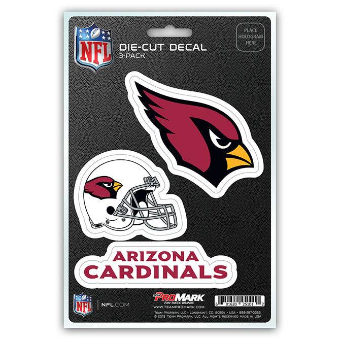 Arizona Cardinals Die Cut Decal Pack 3 Premium Clear Vinyl - ToylandEU