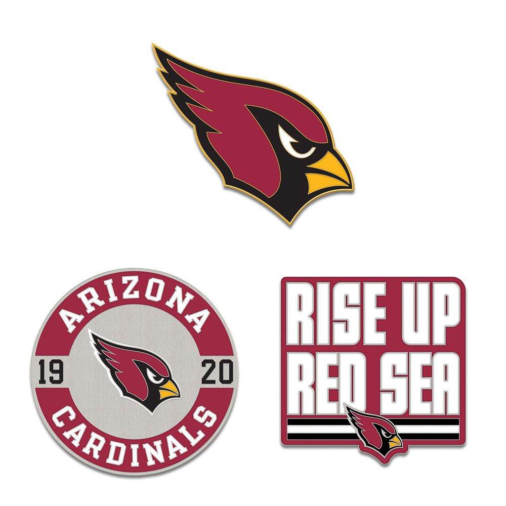 Arizona Cardinals Enamel Pin Set 3 Piece Logo Slogan - ToylandEU
