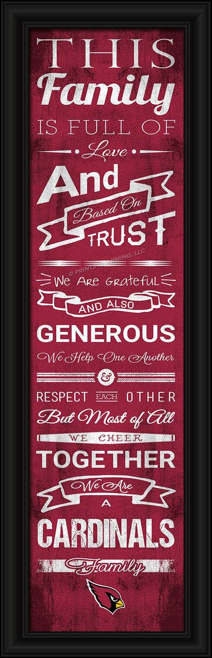 Arizona Cardinals Family Cheer Print 8x24 Inches Wall Art - ToylandEU