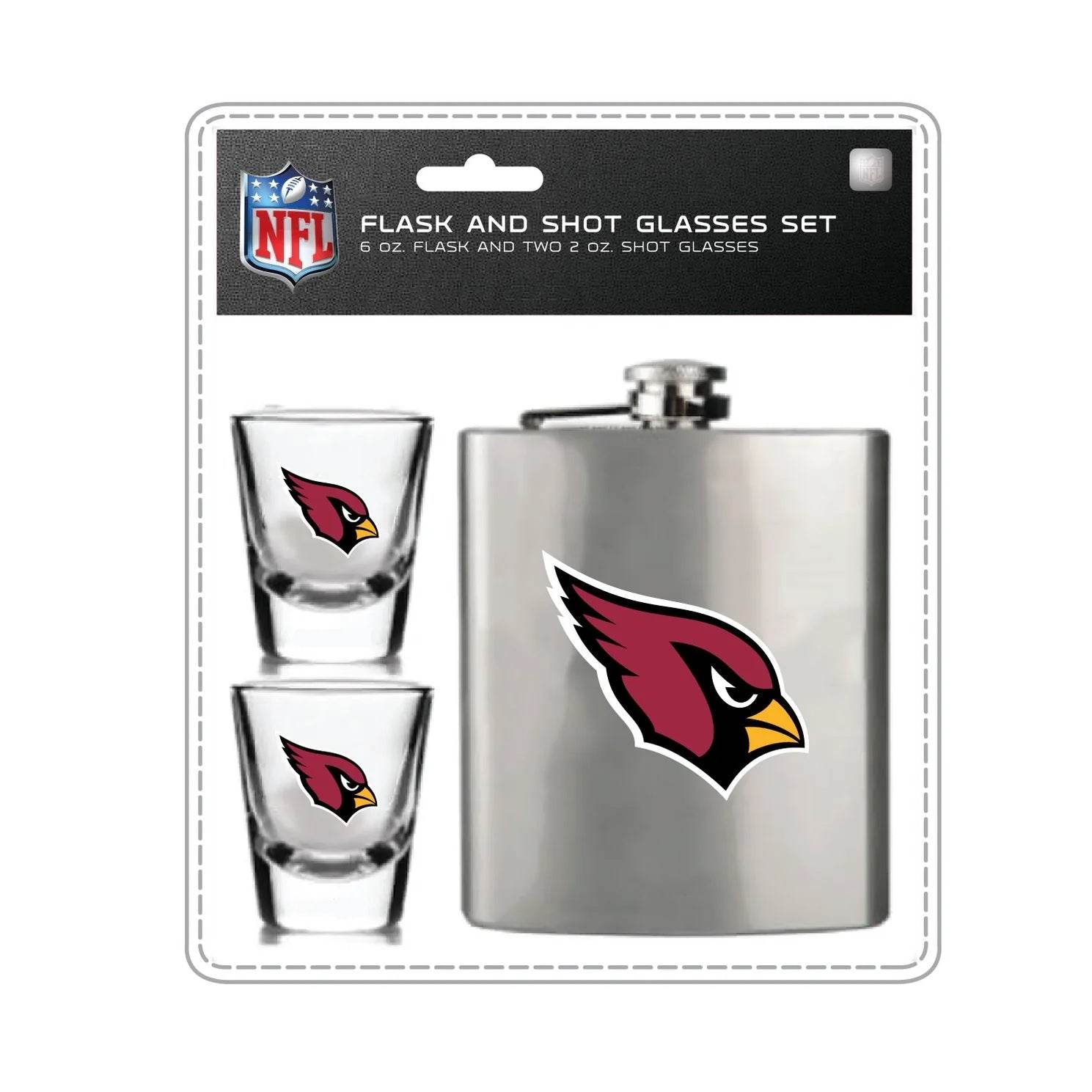 Arizona Cardinals Flask And Shot Glass Set Dishwasher Safe - ToylandEU