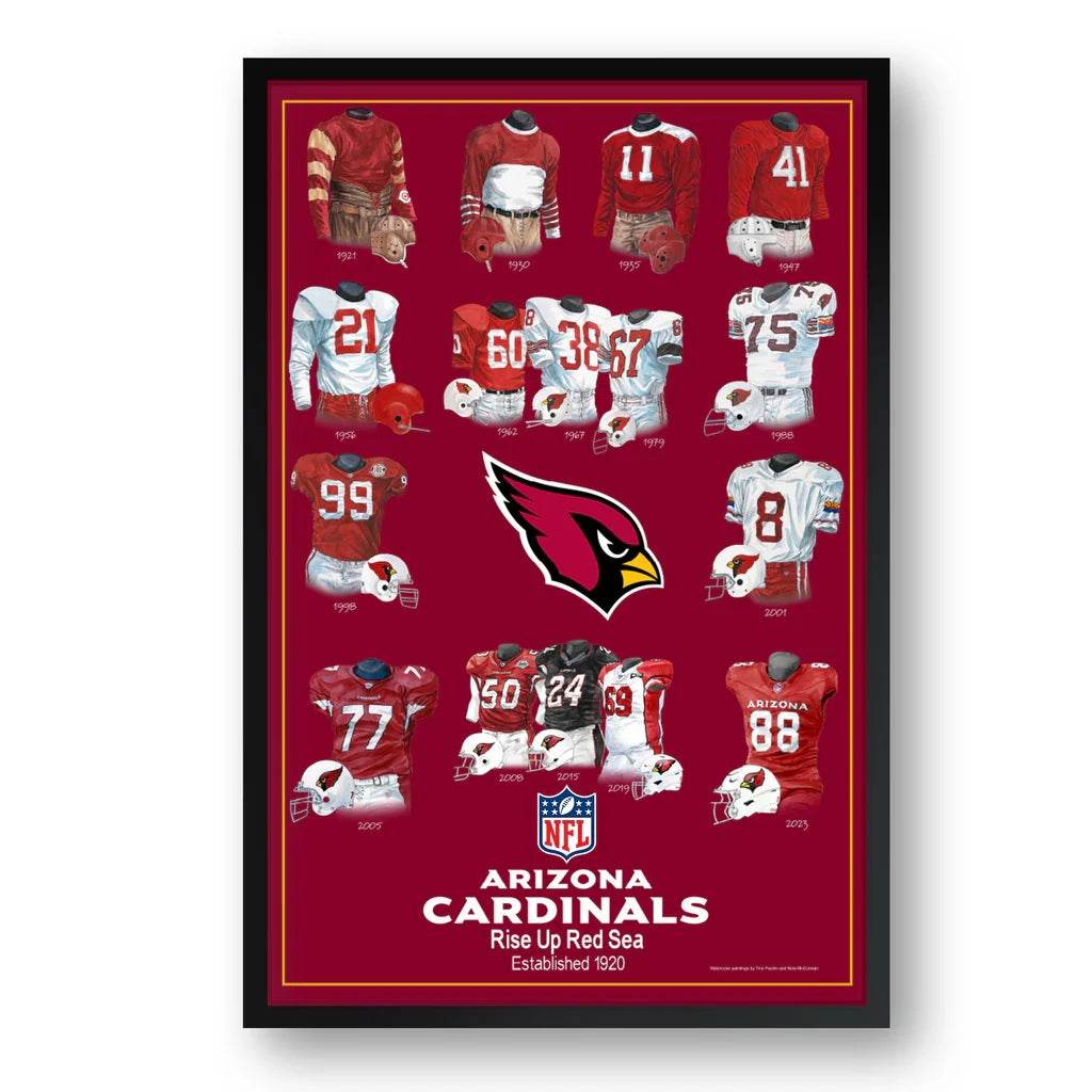 Arizona Cardinals Framed Print Uniform Heritage 10x13 - ToylandEU