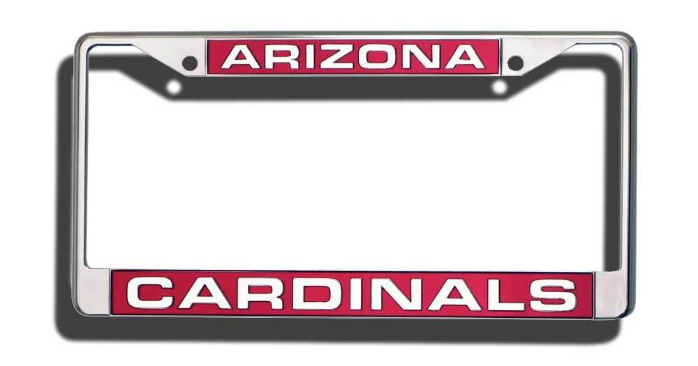 Arizona Cardinals License Plate Frame Laser Cut Chrome - ToylandEU