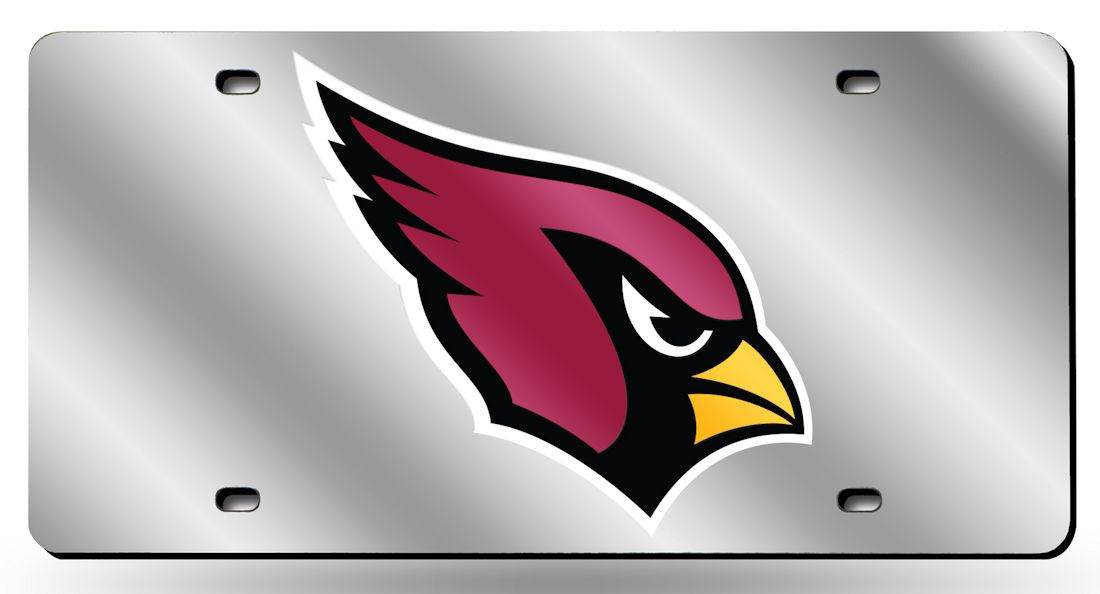 Arizona Cardinals License Plate Laser Cut Silver Mirror - ToylandEU