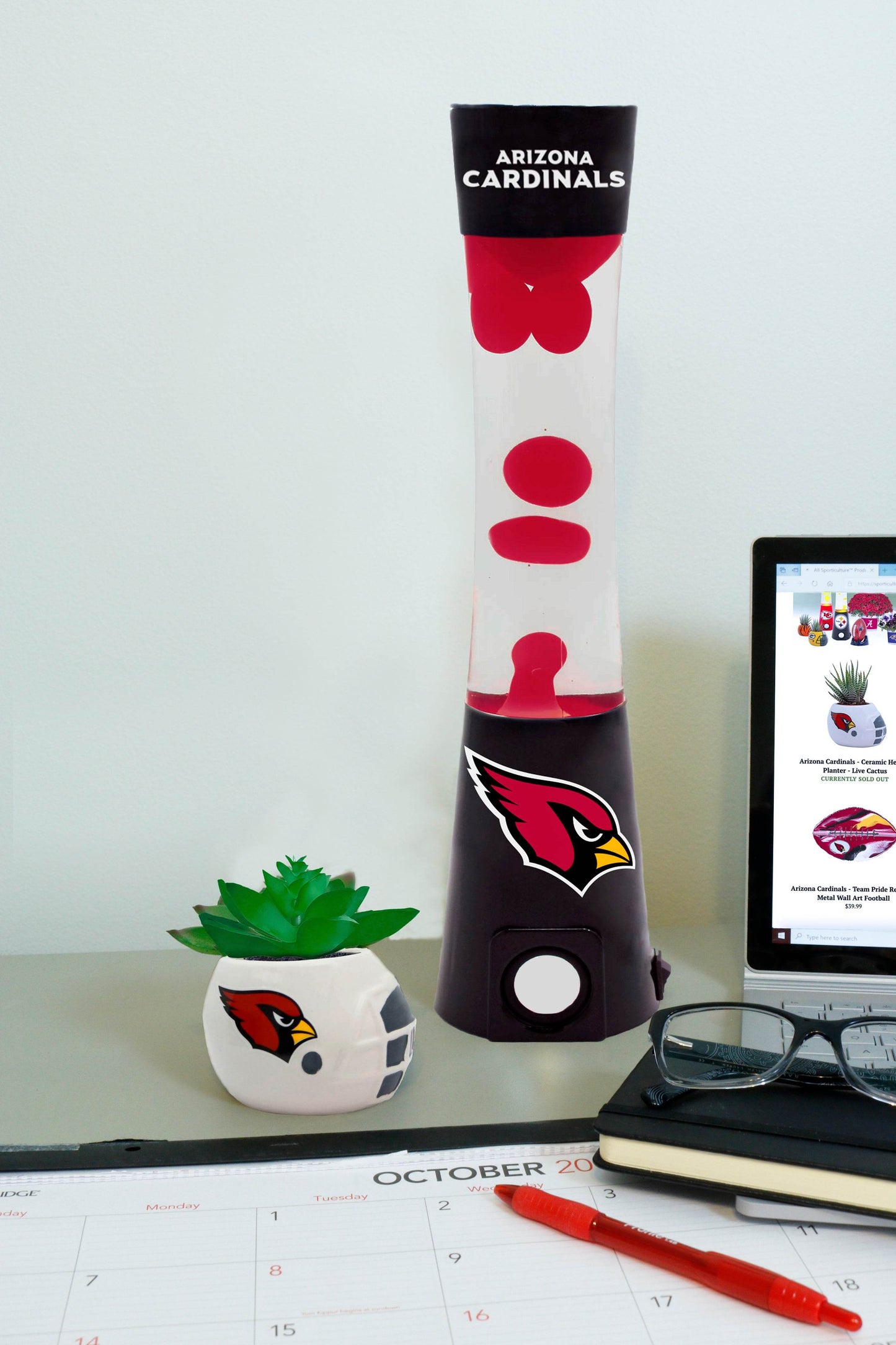 Arizona Cardinals Magma Lamp And Premium Bluetooth Speaker - ToylandEU