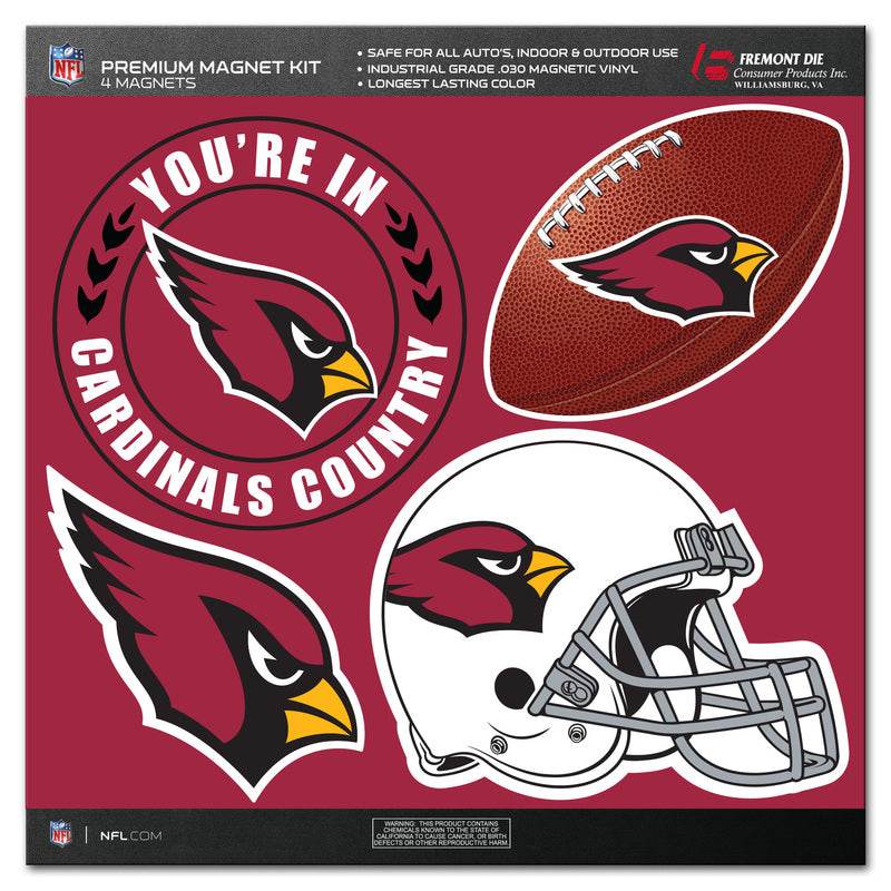 Arizona Cardinals Magnet Kit 4 Piece Official NFL Team Gear - ToylandEU