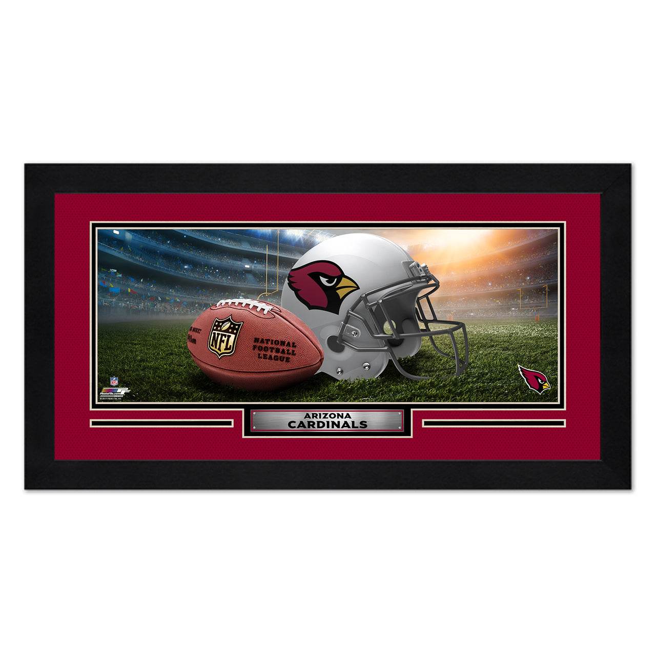 Arizona Cardinals Print 13x7 Framed Helmet in Stadium - ToylandEU
