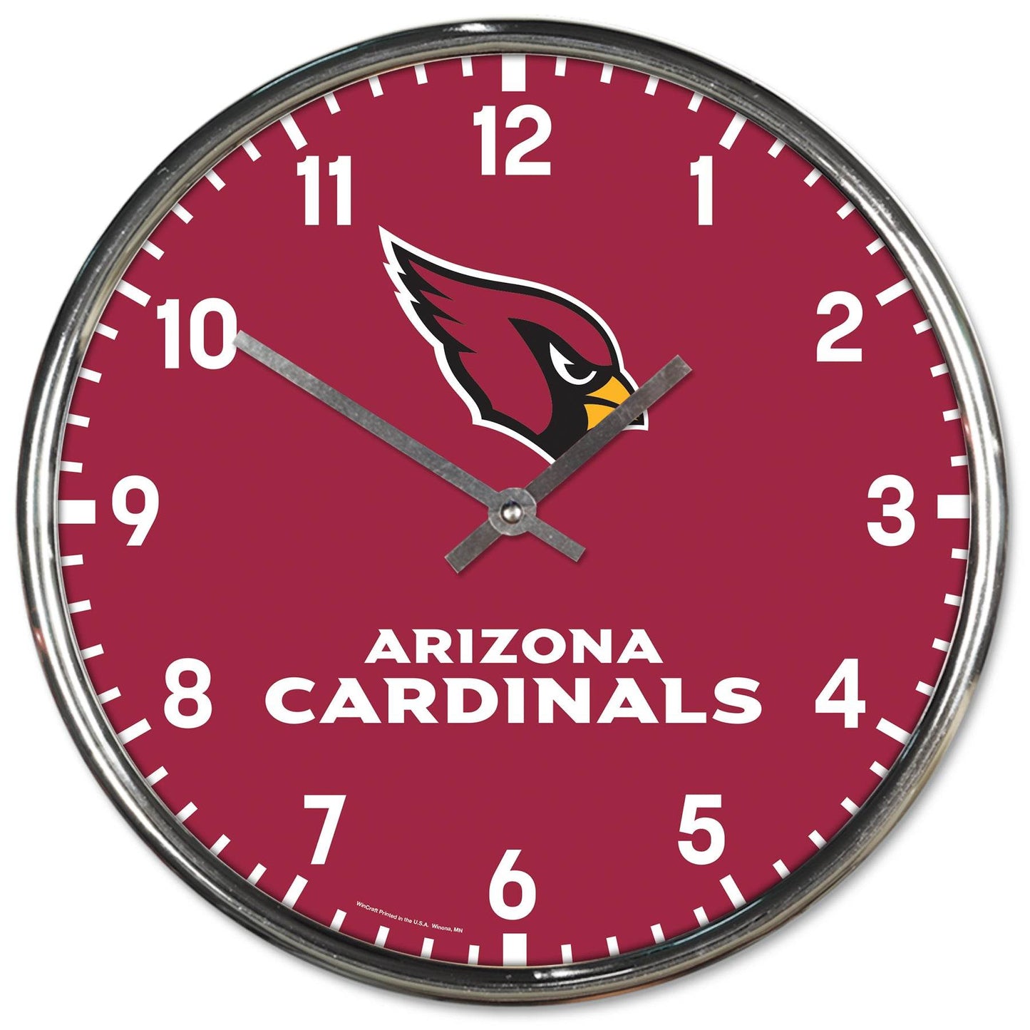 Arizona Cardinals Round Chrome Wall Clock 12 Inch Retro - ToylandEU