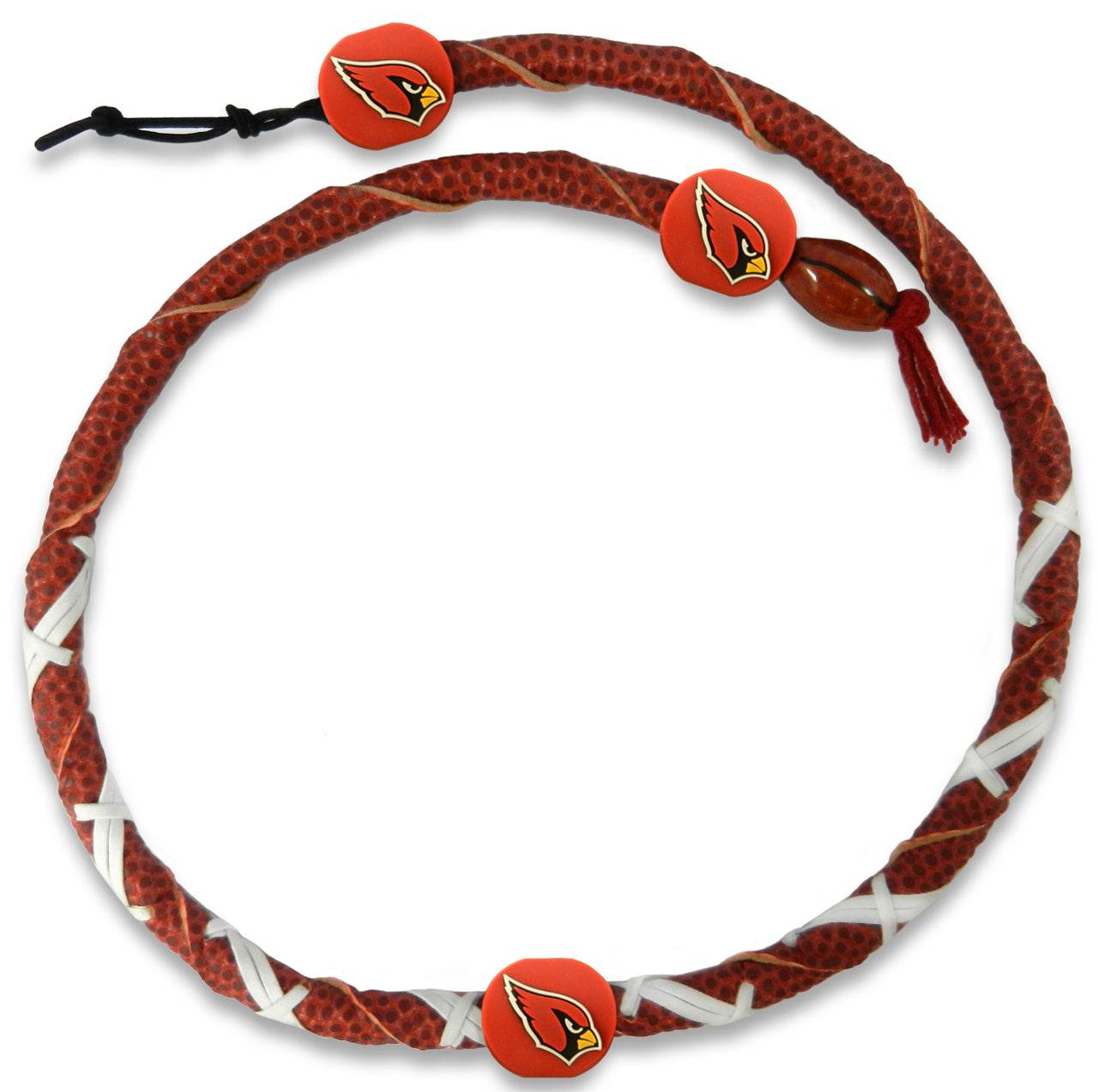 Arizona Cardinals Spiral Leather Football Necklace Beads - ToylandEU