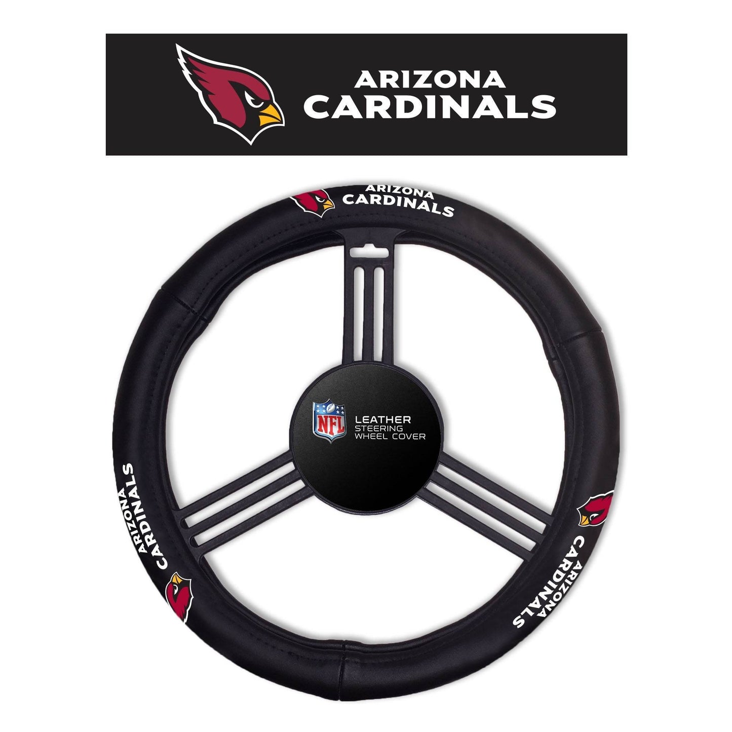 Arizona Cardinals Steering Wheel Cover Leather Accessory - ToylandEU