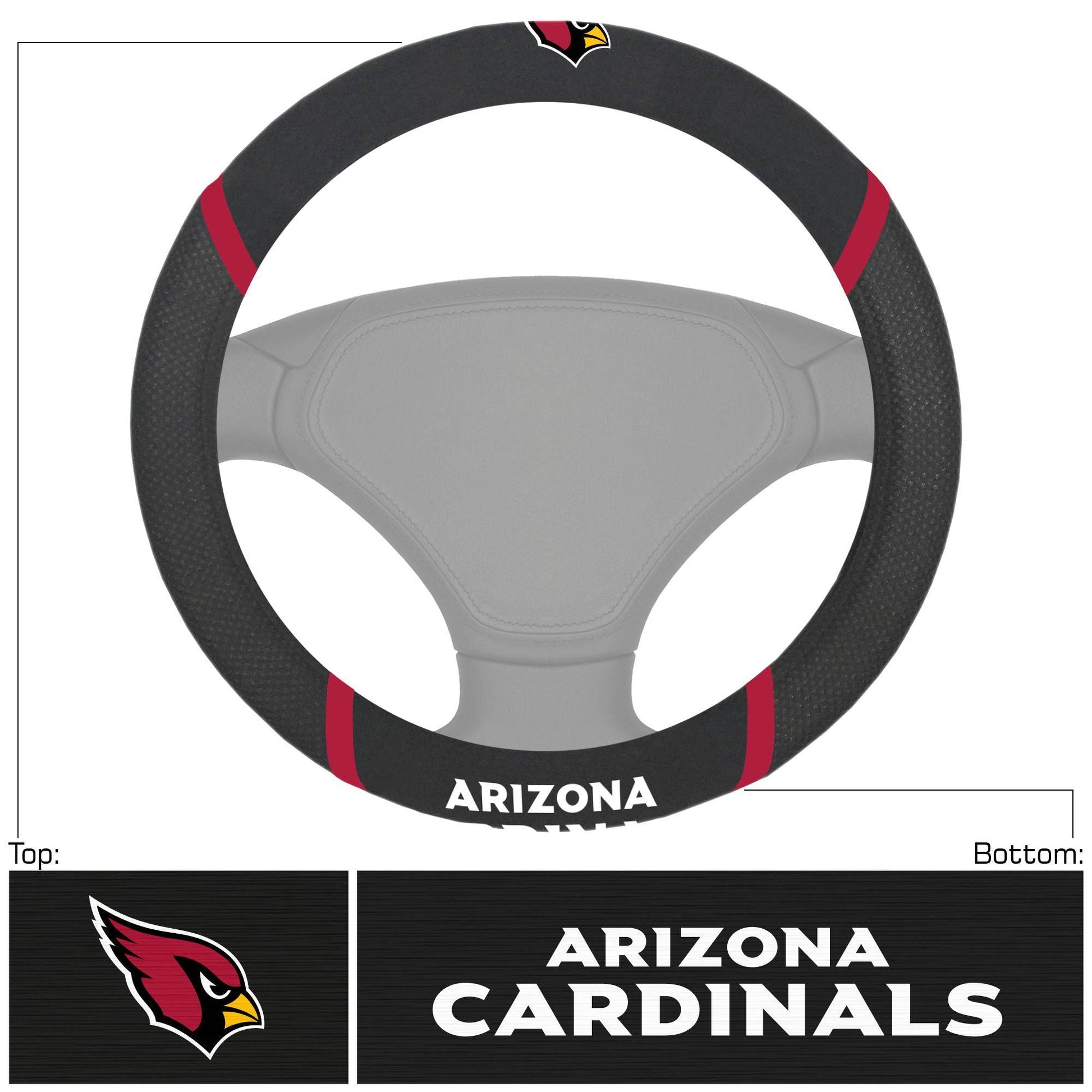 Arizona Cardinals Steering Wheel Cover Mesh And Stitched - ToylandEU