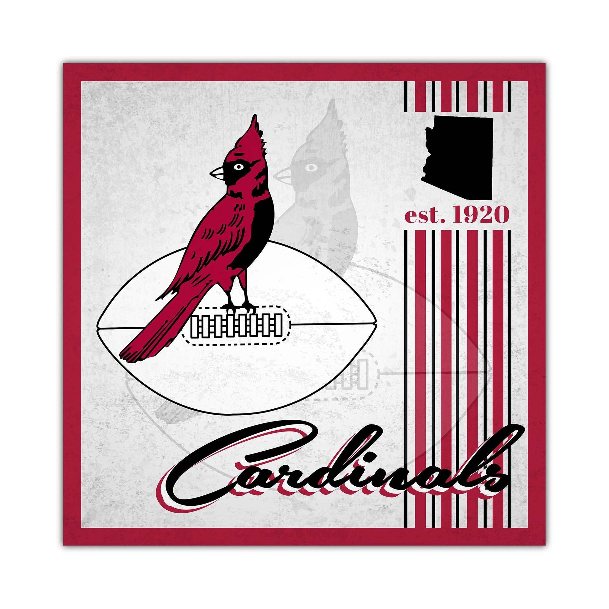Arizona Cardinals Wood Sign 10x10 Album Decor Wall Art - ToylandEU