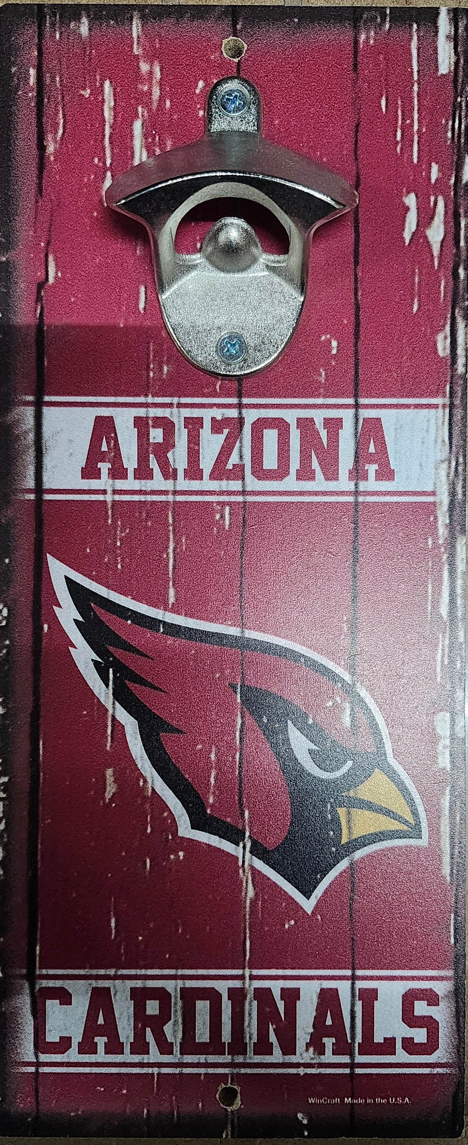 Arizona Cardinals Wood Sign Bottle Opener 5x11 Alternate - ToylandEU