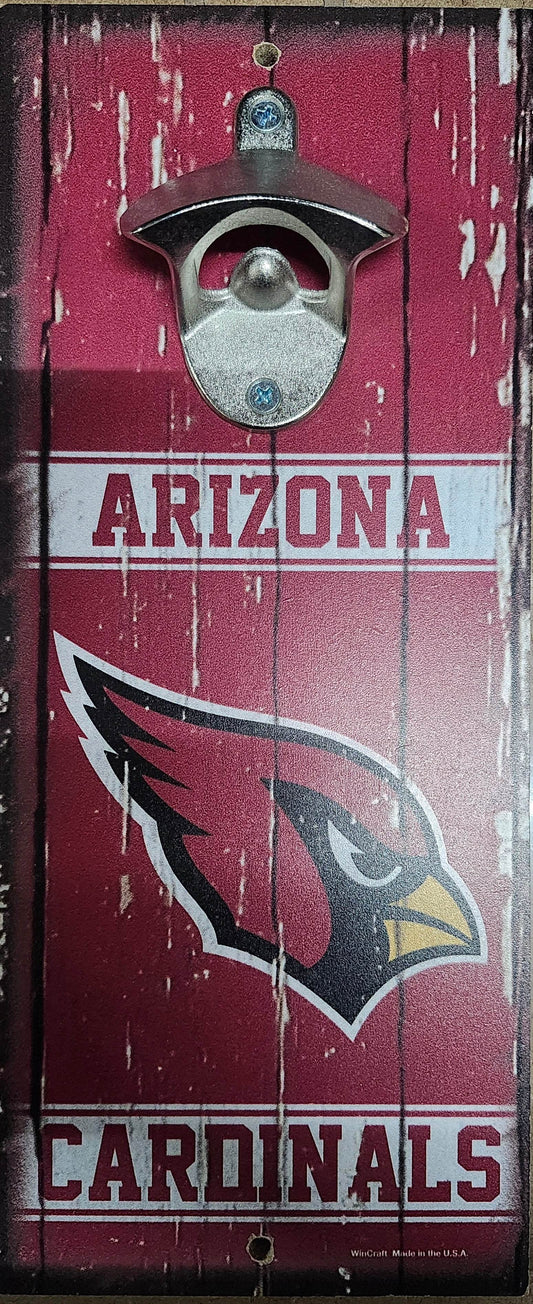 Arizona Cardinals Wood Sign Bottle Opener 5x11 Alternate - ToylandEU