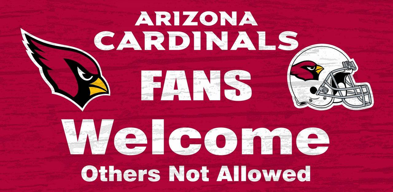 Arizona Cardinals Wood Sign Fans Welcome 12 by 6 Inches - ToylandEU