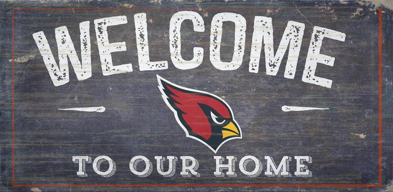 Arizona Cardinals Wood Sign Welcome To Our Home 12x6 - ToylandEU