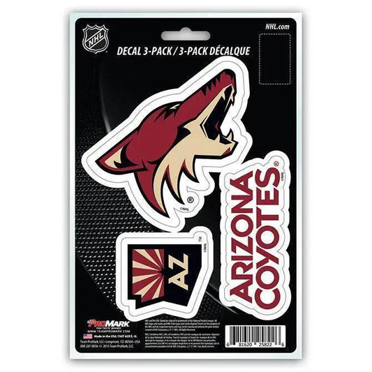  Arizona Coyotes Die Cut Decals 3 Pack Premium Clear Vinyl -  ToylandEU™