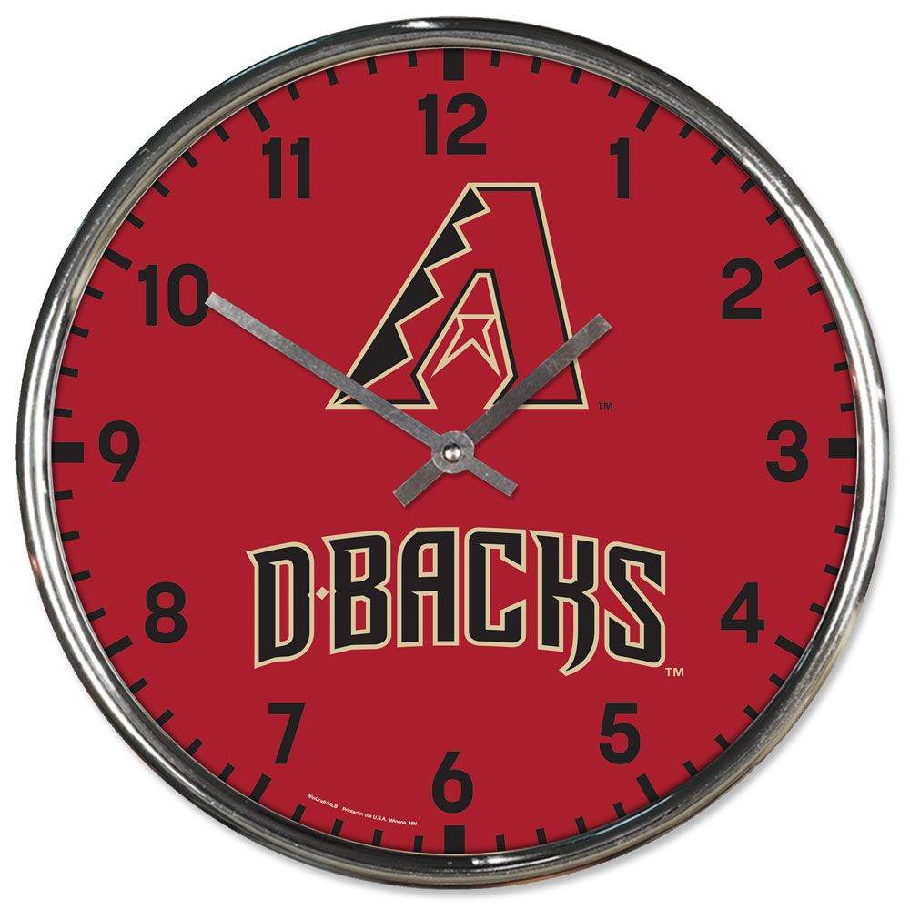 Arizona Diamondbacks Chrome Round Wall Clock 12 Inch - ToylandEU