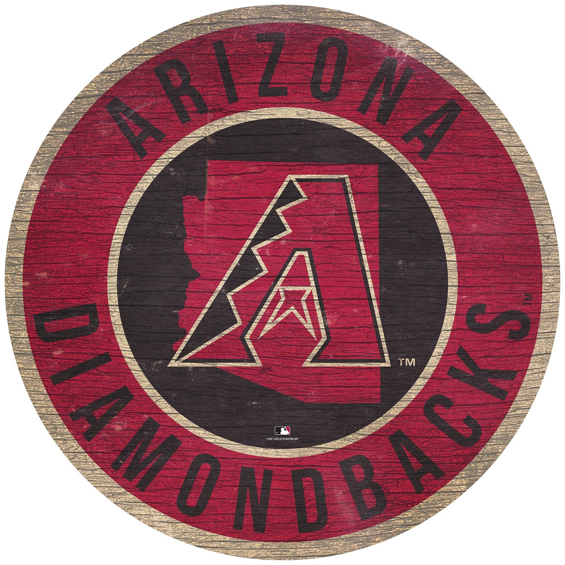 Arizona Diamondbacks Round Wood Sign State Design Decor - ToylandEU