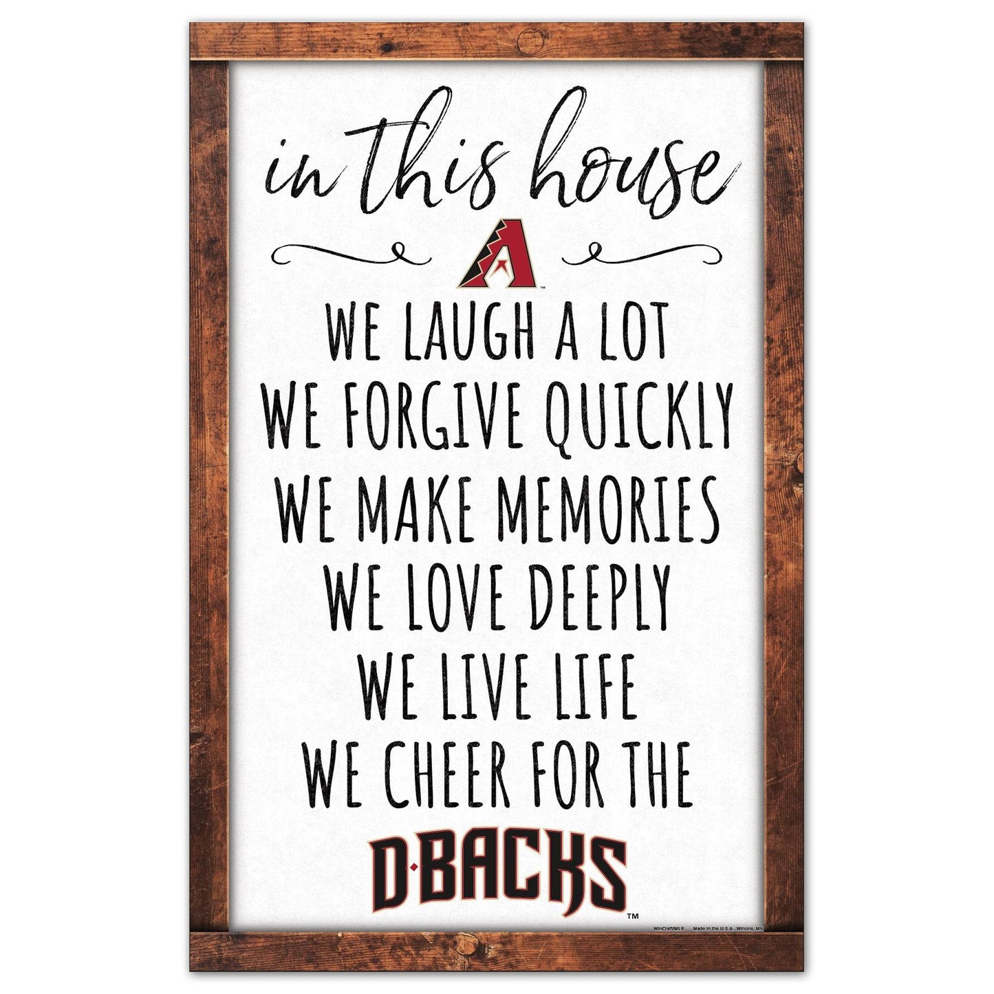 Arizona Diamondbacks Sign 11x17 Wood In This House Decor - ToylandEU