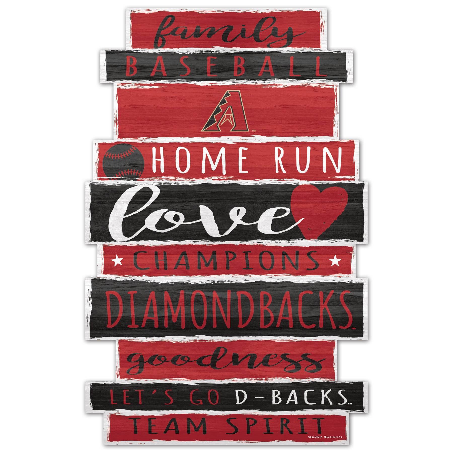 Arizona Diamondbacks Wood Family Word Sign 11X17 Colors - ToylandEU