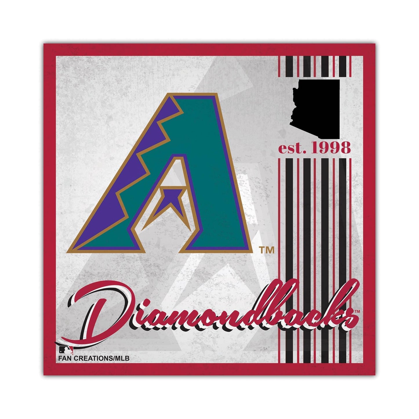 Arizona Diamondbacks Wood Sign 10x10 Album Design Edition - ToylandEU